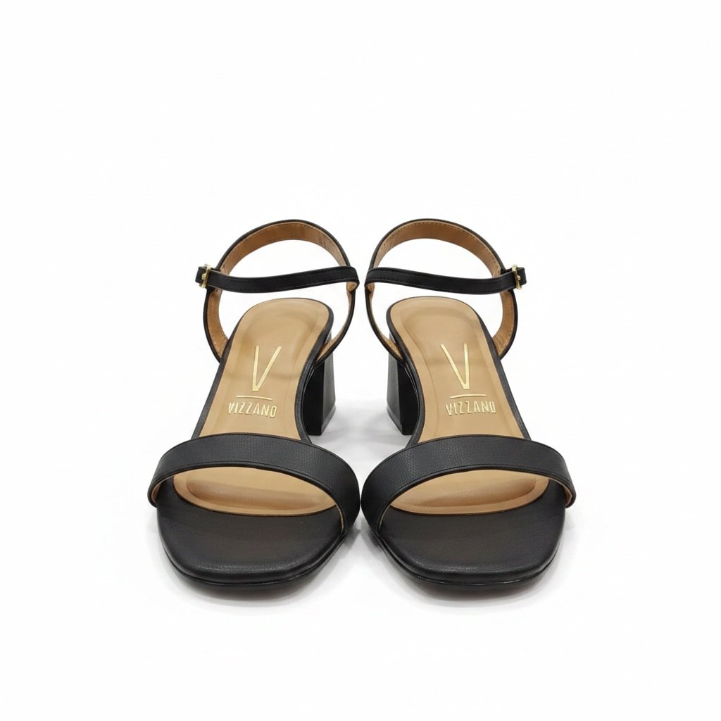 Sandalia Vizzano Salto Baixo Bloco Feminina Preto Fosco Preto 2