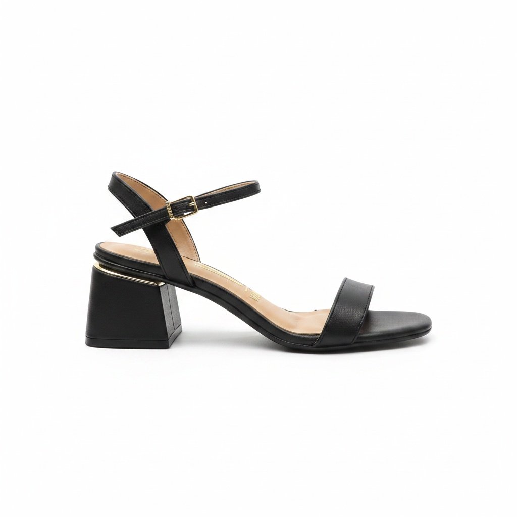 Sandalia Vizzano Salto Baixo Bloco Feminina Preto Fosco Preto 3