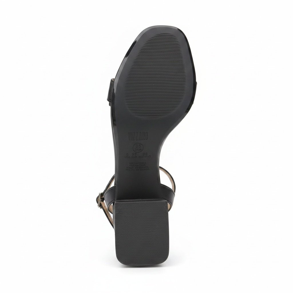 Sandalia Vizzano Salto Baixo Bloco Feminina Preto Fosco Preto 6