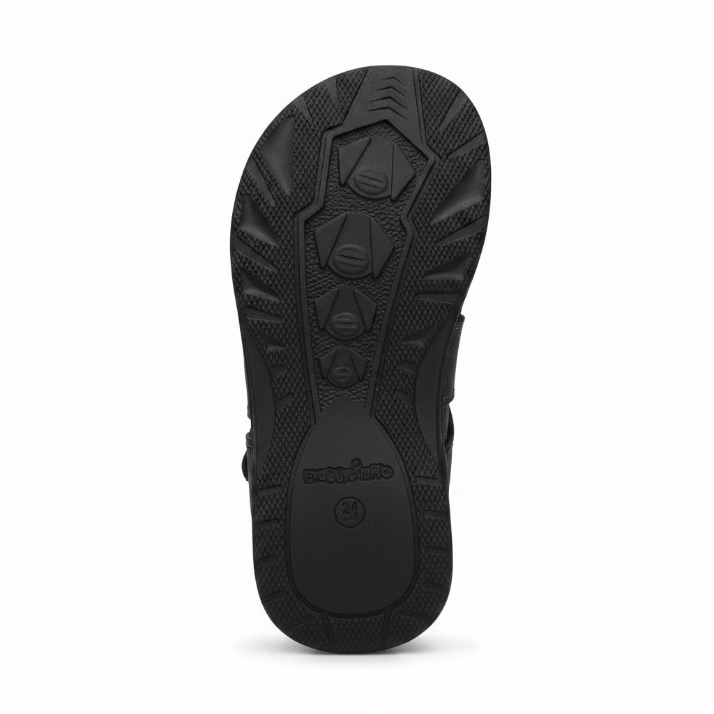 Molekinho Sandalia Infantil Velcro Preto Cinza Leveza Ativa Preto/Cinza 6