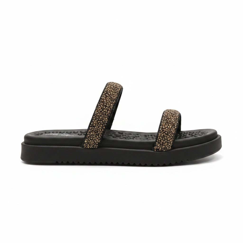 Papete Rasteira Modare Preto Brilho Confortavel Preto 3