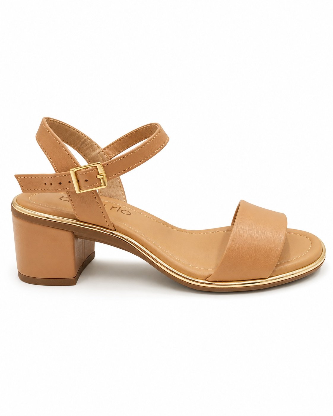 Sandalia Beira Rio Salto Bloco Tan Elegancia Feminino Casual Marrom 3