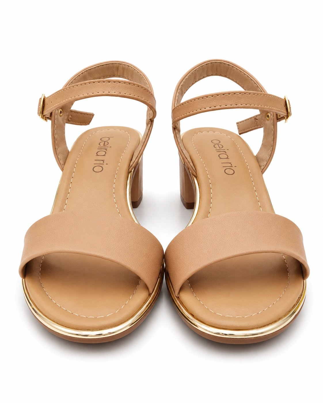Sandalia Beira Rio Salto Bloco Tan Elegancia Feminino Casual Marrom 4