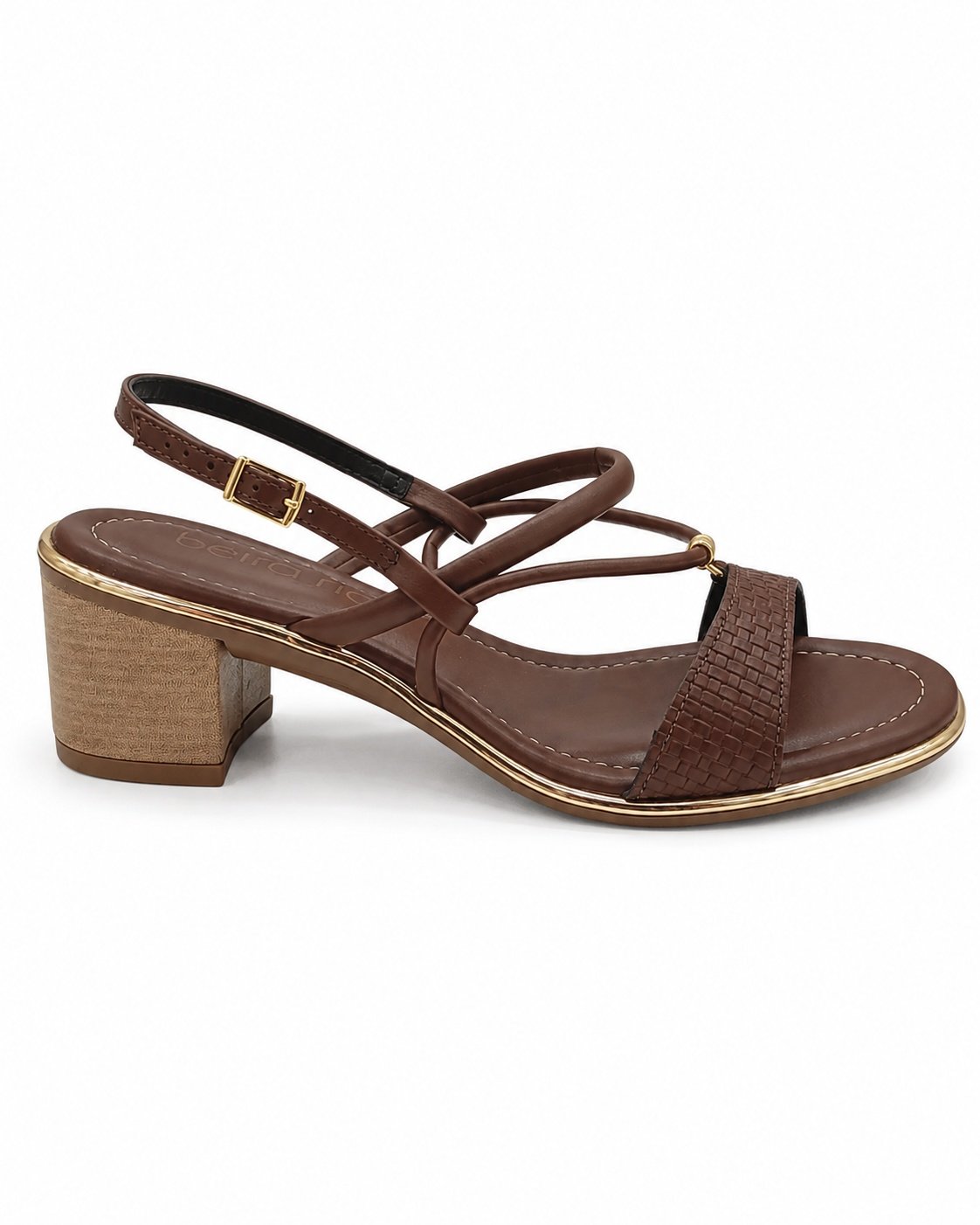 Sandalia Beira Rio Conhaque Napa Toque Macio Casual Marrom 4