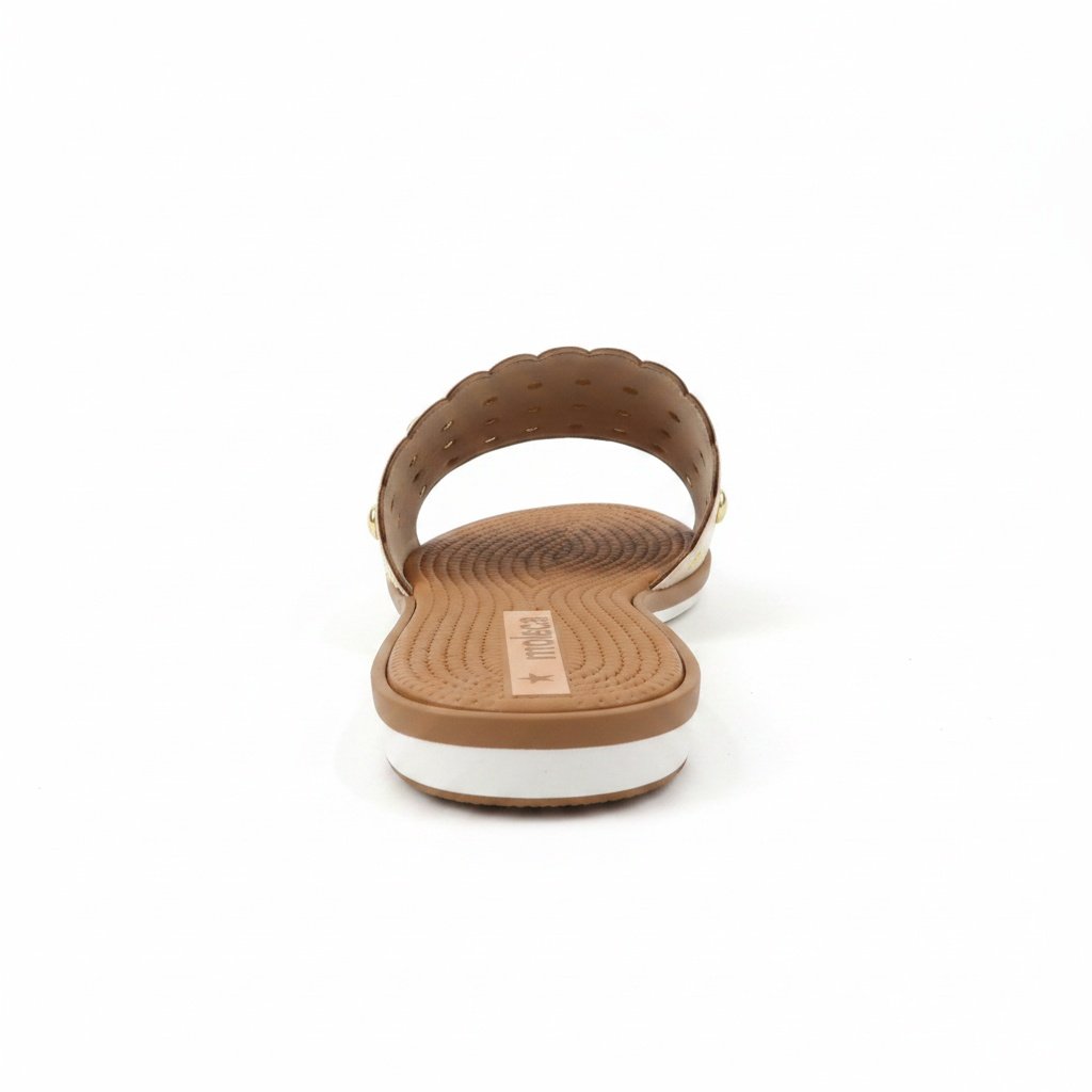 Beira Rio Rasteira Branco Off White Perolas Versatil Branco 5