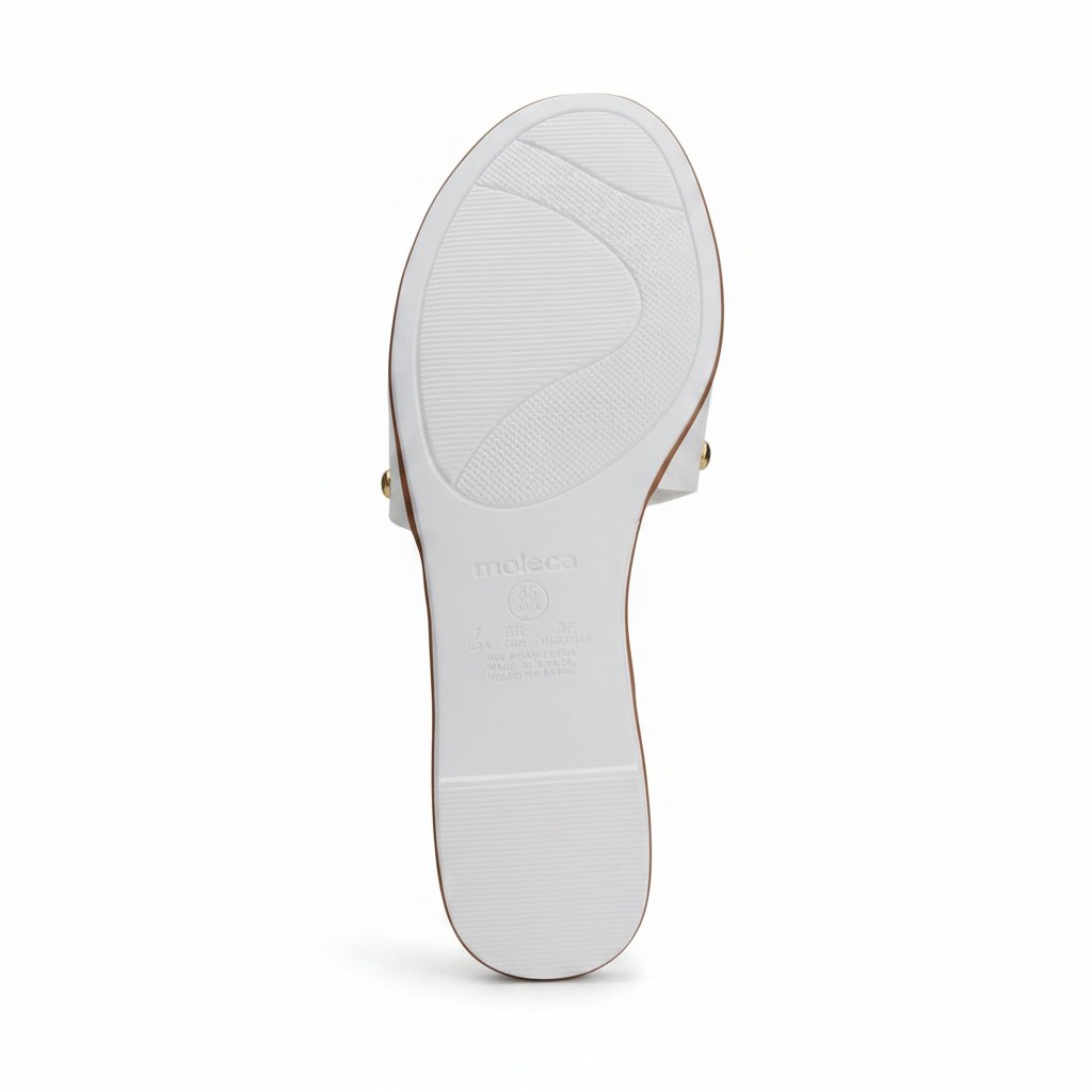 Beira Rio Rasteira Branco Off White Perolas Versatil Branco 6