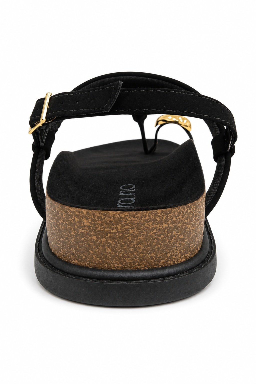 Sandalia Beira Rio Nobuk Elegante Feminino Toque Dourado Preto 5