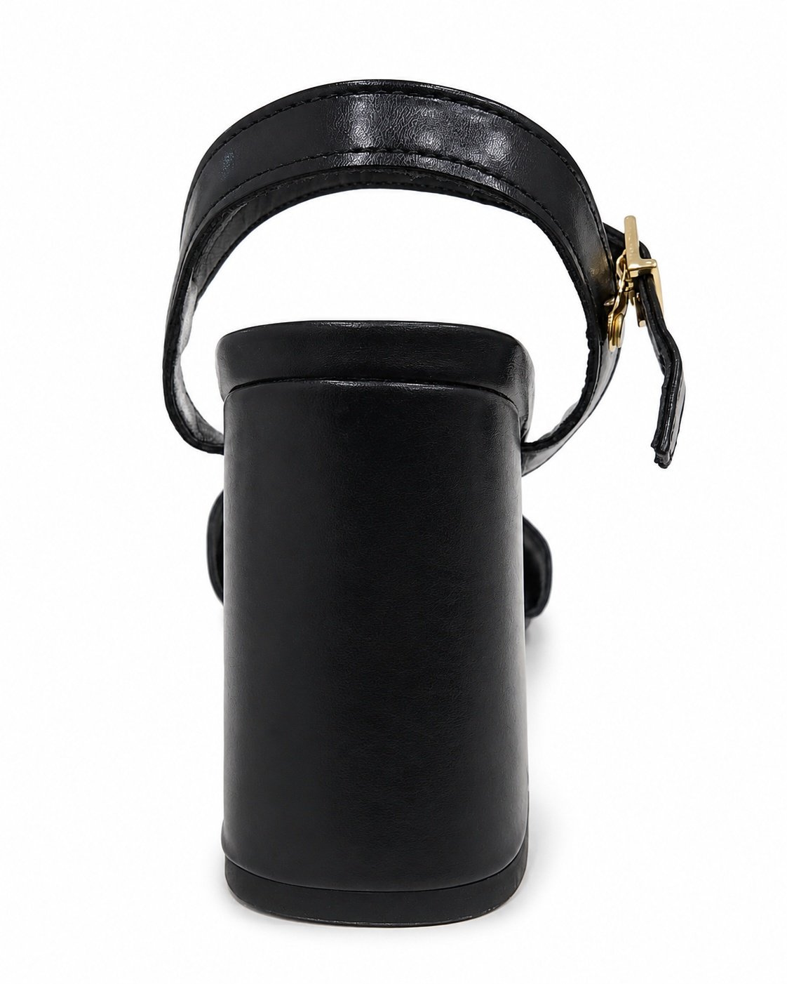 Sandalia Beira Rio Salto Bloco Preto Detalhe Dourado Casual Preto 5