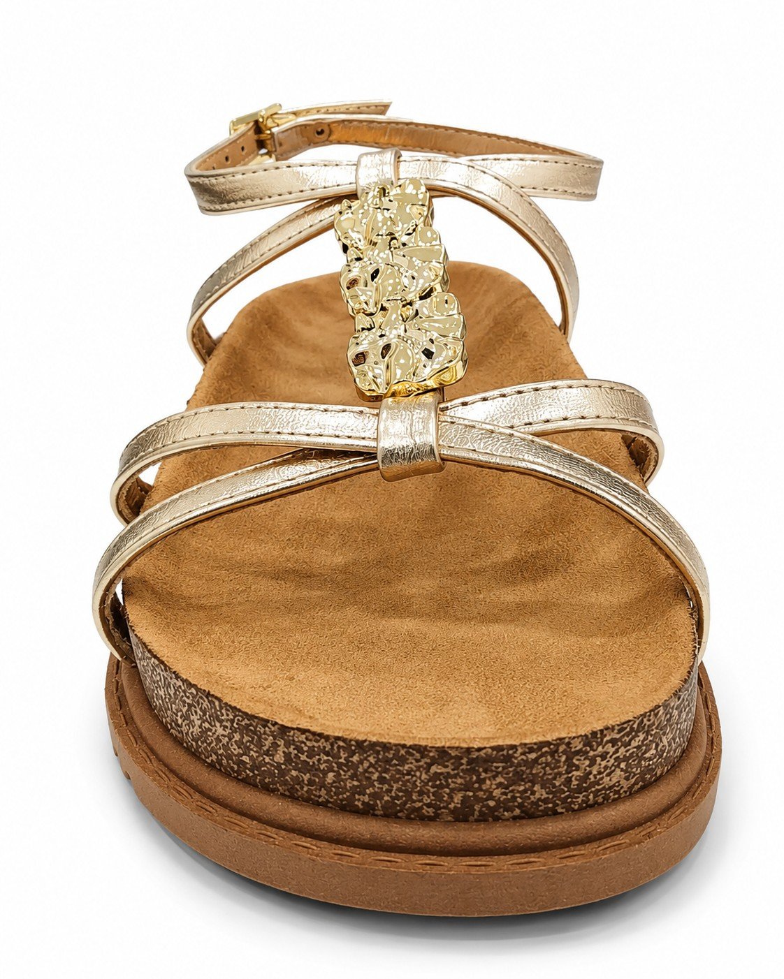 Sandalia Beira Rio Dourada Strass Luxo Leveza Feminino Dourado 3