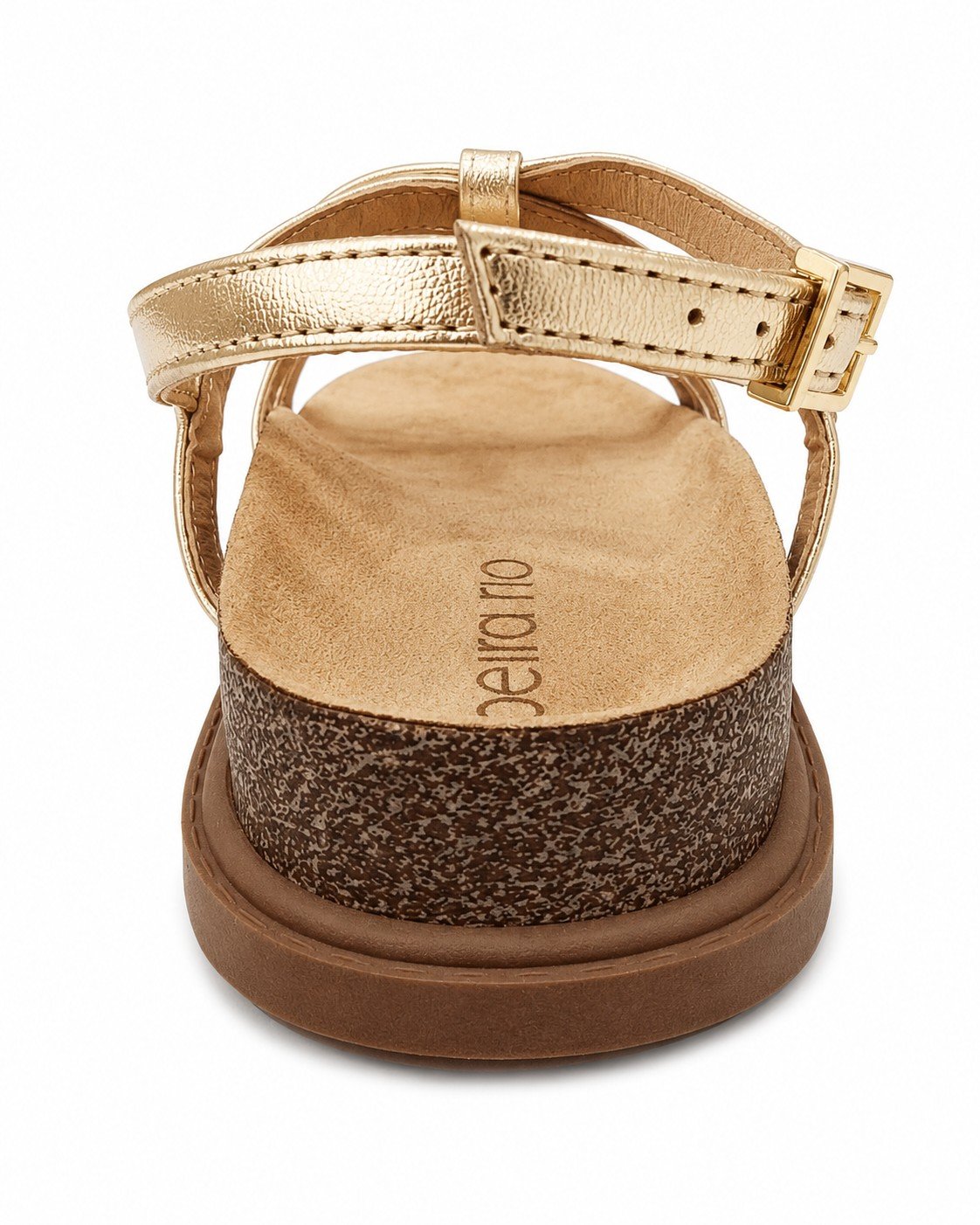 Sandalia Beira Rio Dourada Strass Luxo Leveza Feminino Dourado 5