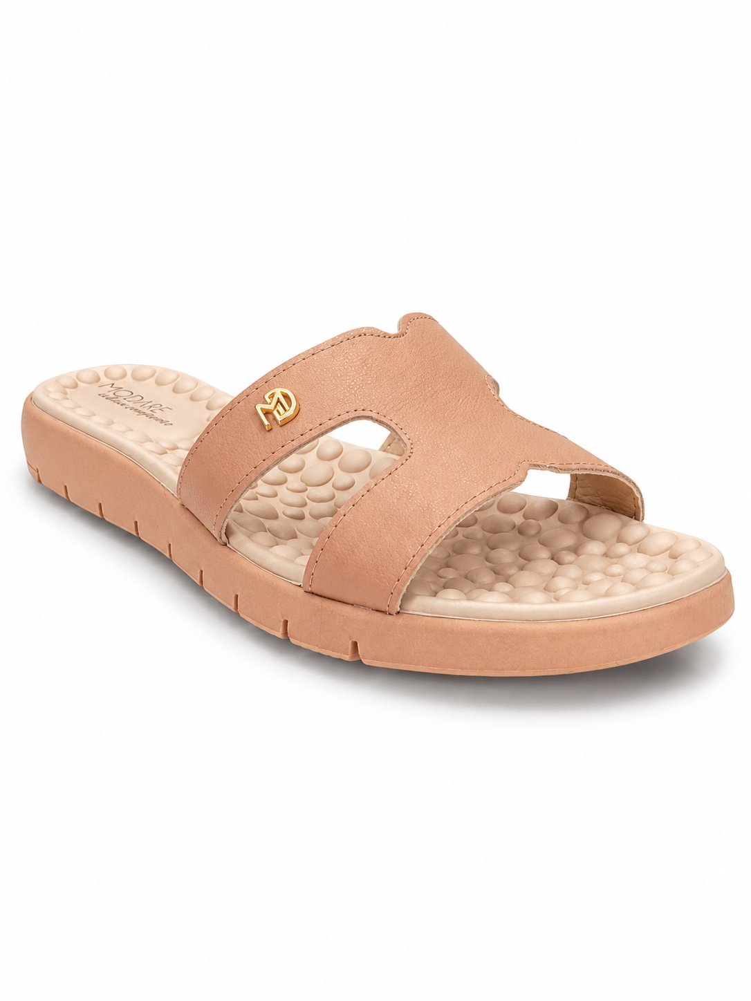 Rasteira Modare Nude Detalhe Metalizado Conforto