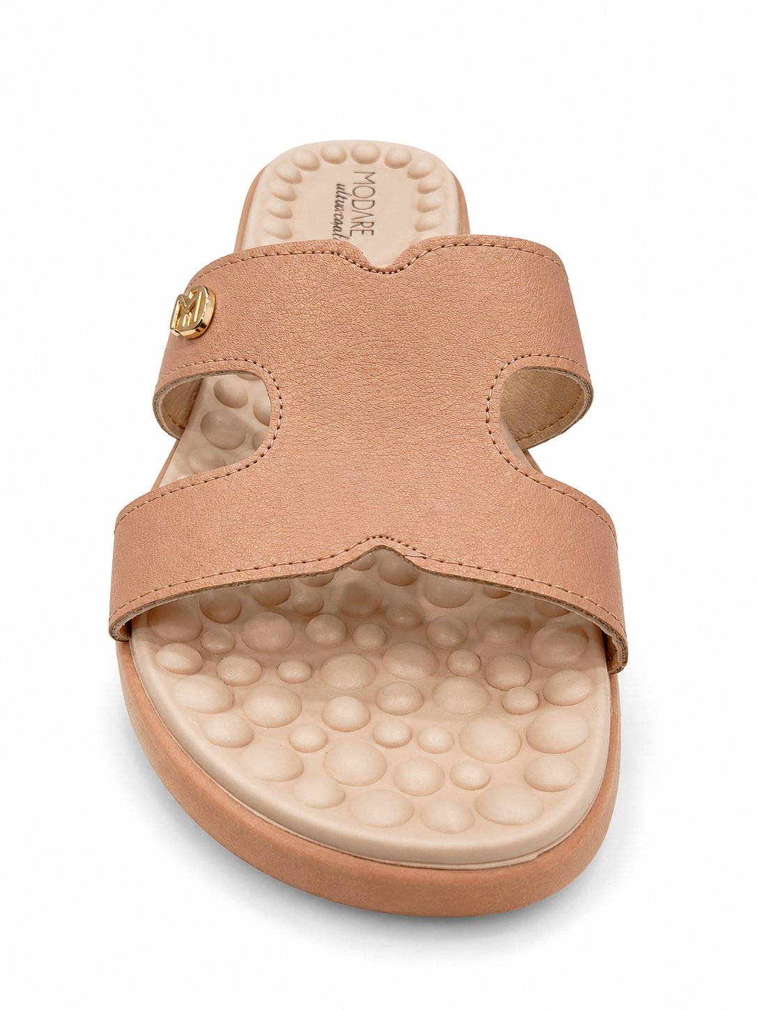 Rasteira Modare Nude Detalhe Metalizado Conforto Bege 3