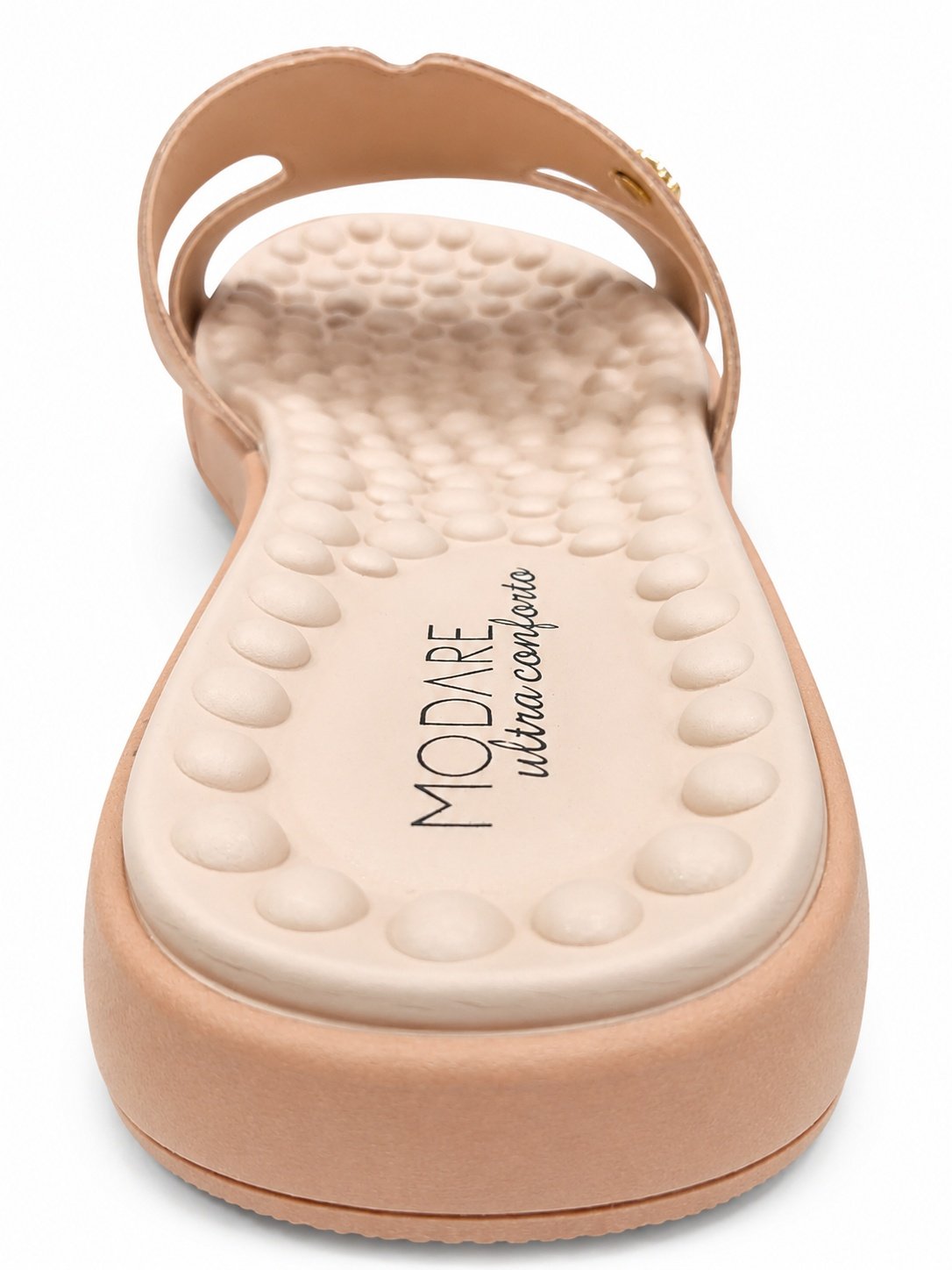 Rasteira Modare Nude Detalhe Metalizado Conforto Bege 5