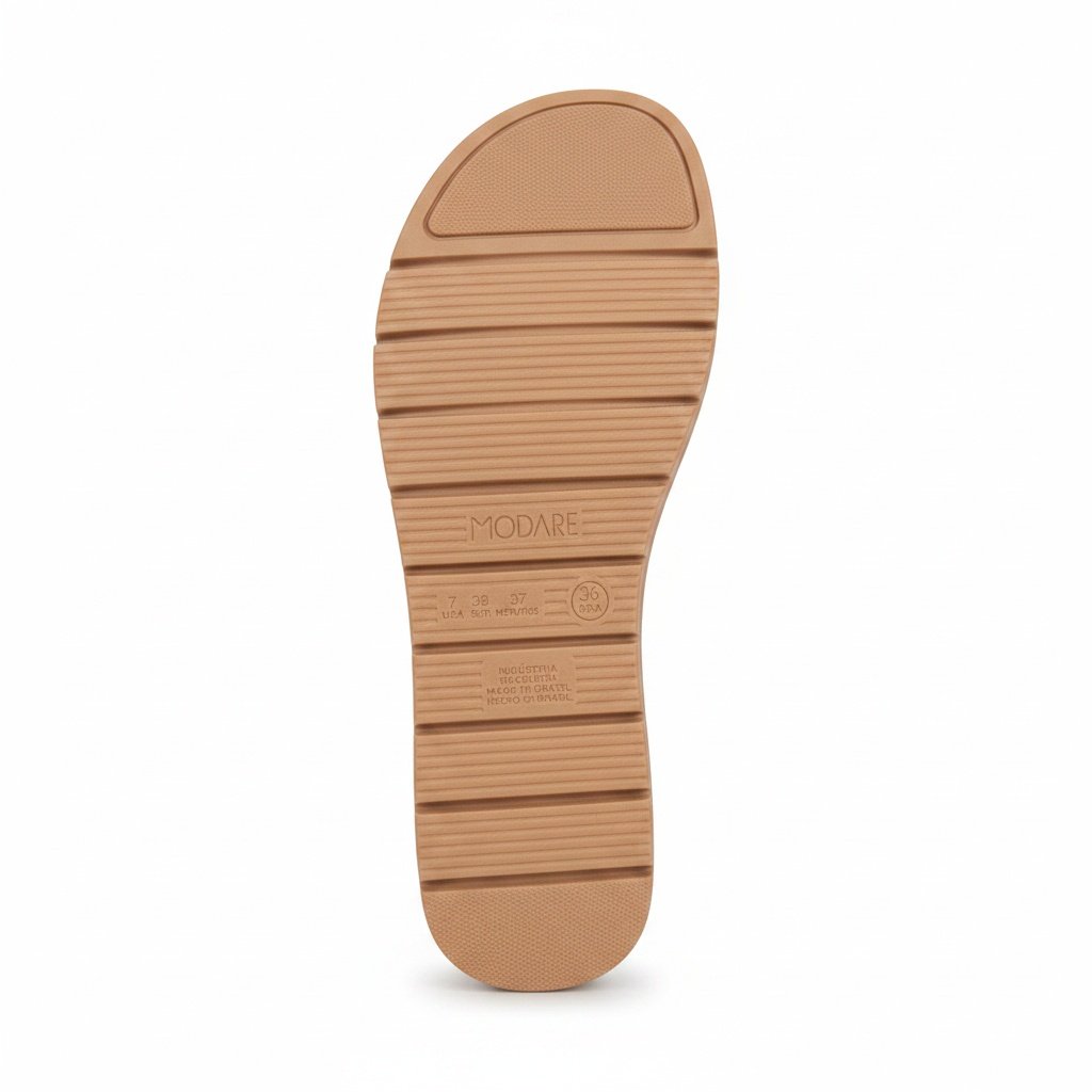 Rasteira Modare Nude Detalhe Metalizado Conforto Bege 6