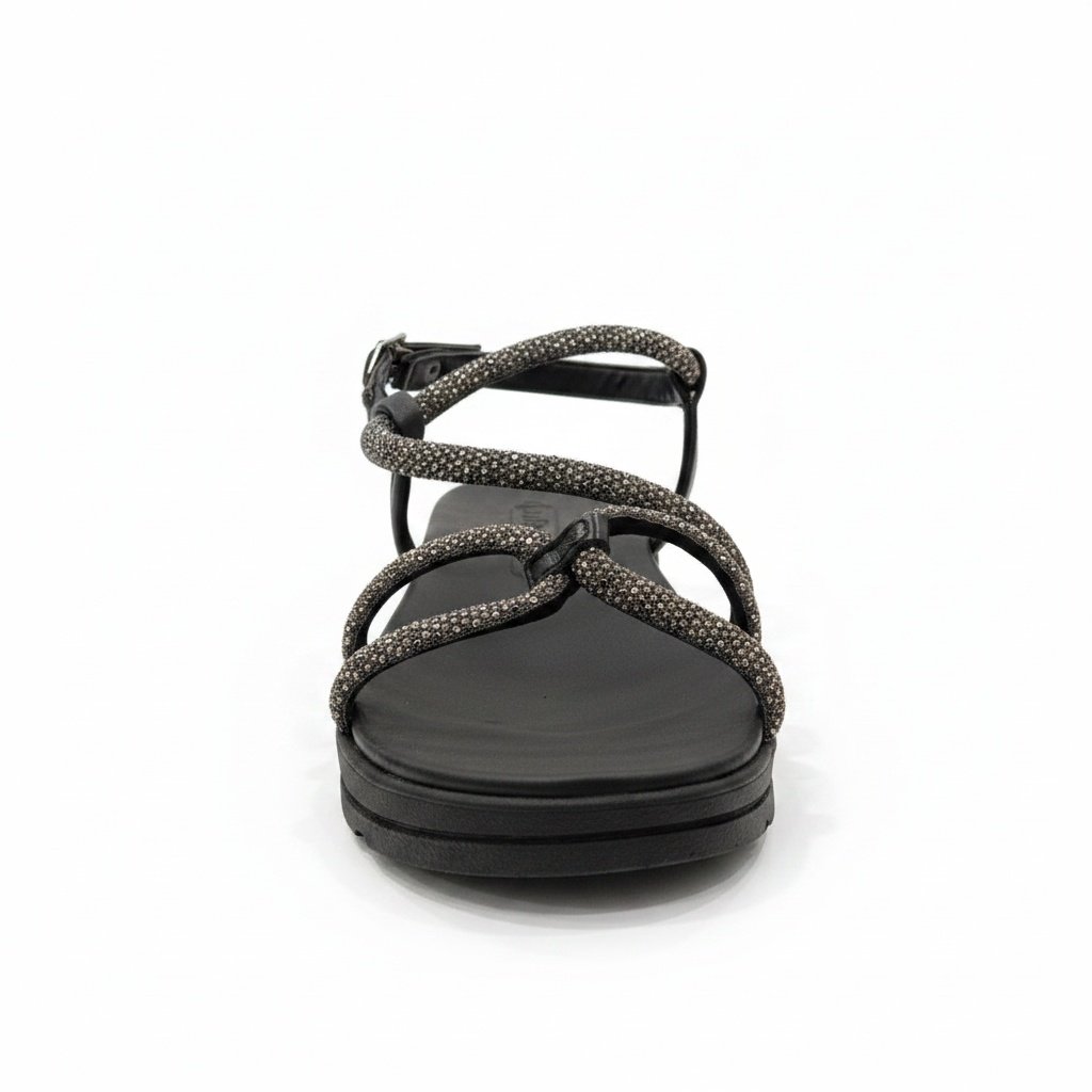 Sandalia Moleca Plataforma Black Brilho Versatil Preto 2