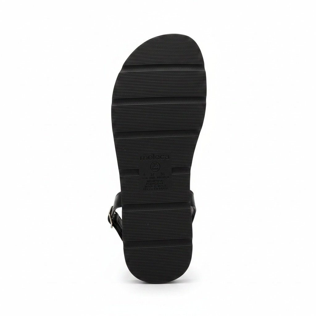 Sandalia Moleca Plataforma Black Brilho Versatil Preto 6