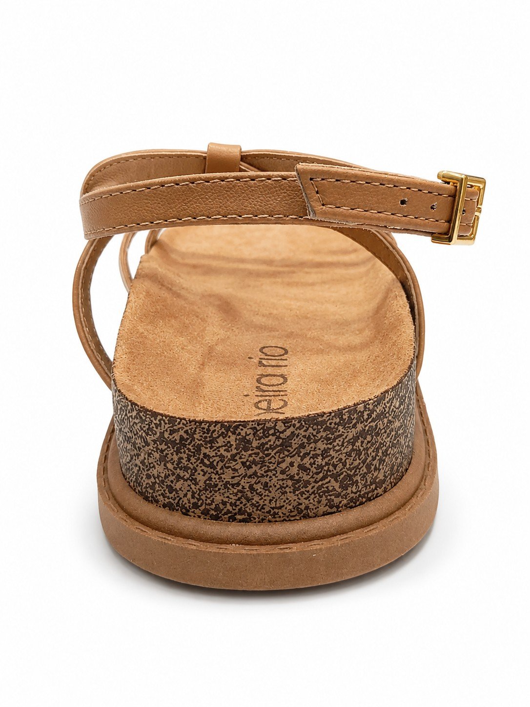Sandalia Feminino Beira Rio Strass Caramelo  Leve  Marrom 5