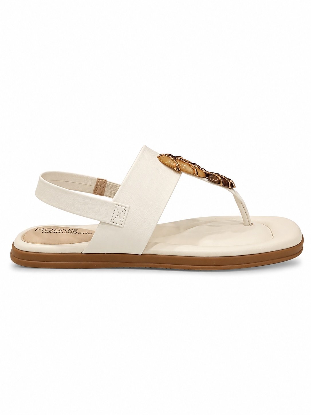 Sandalia Modare Anatomica Casual Branco Off Pedraria Branco 4