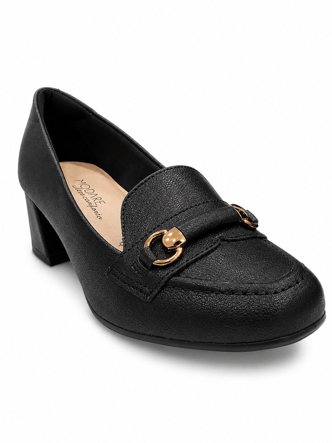 Sapato Modare Salto Bloco Preto Feminino Basico Casual
