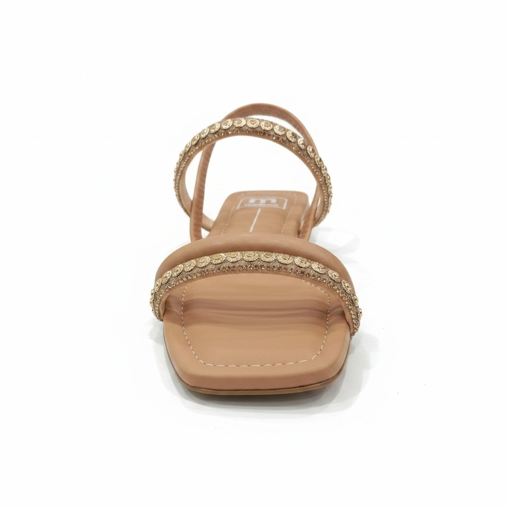 Sandalia Moleca Ouro Rosado Confortavel Macia Dourado/Bege 3