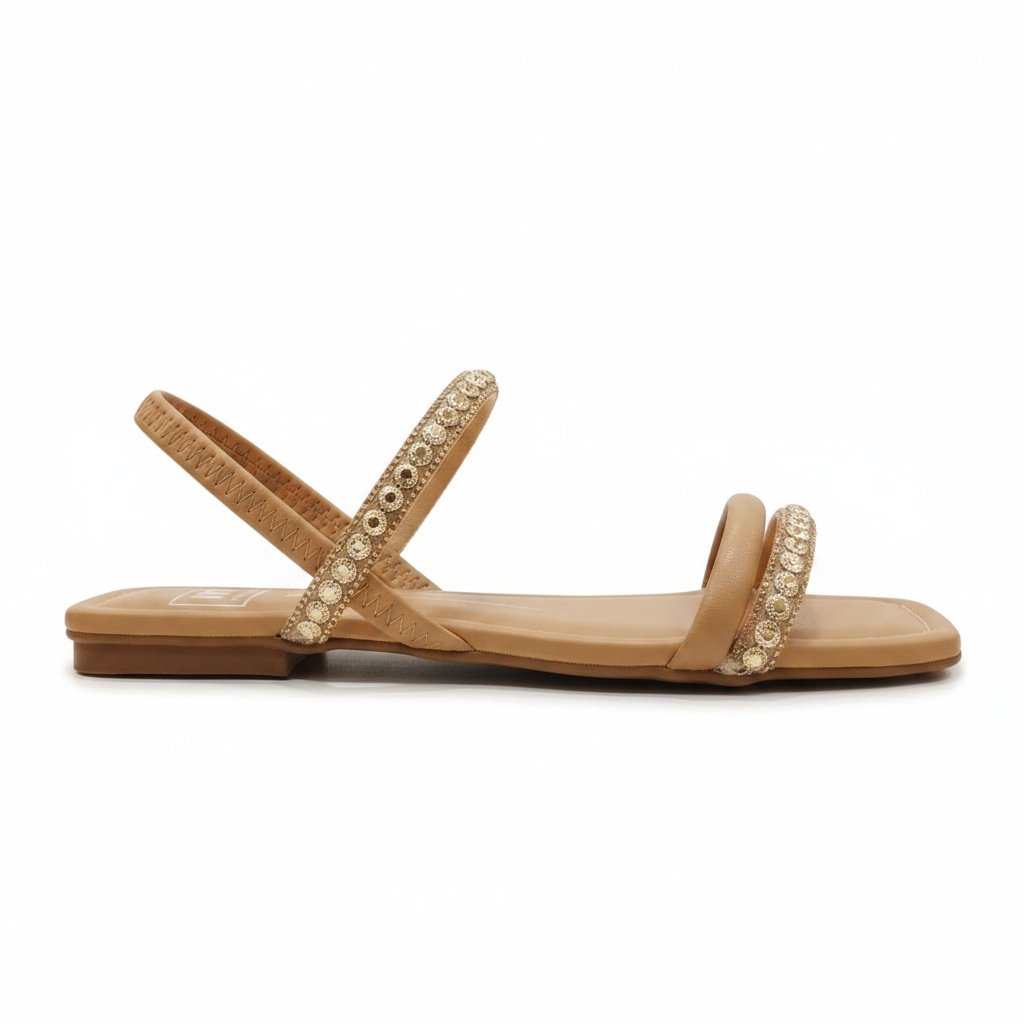 Sandalia Moleca Ouro Rosado Confortavel Macia Dourado/Bege 4