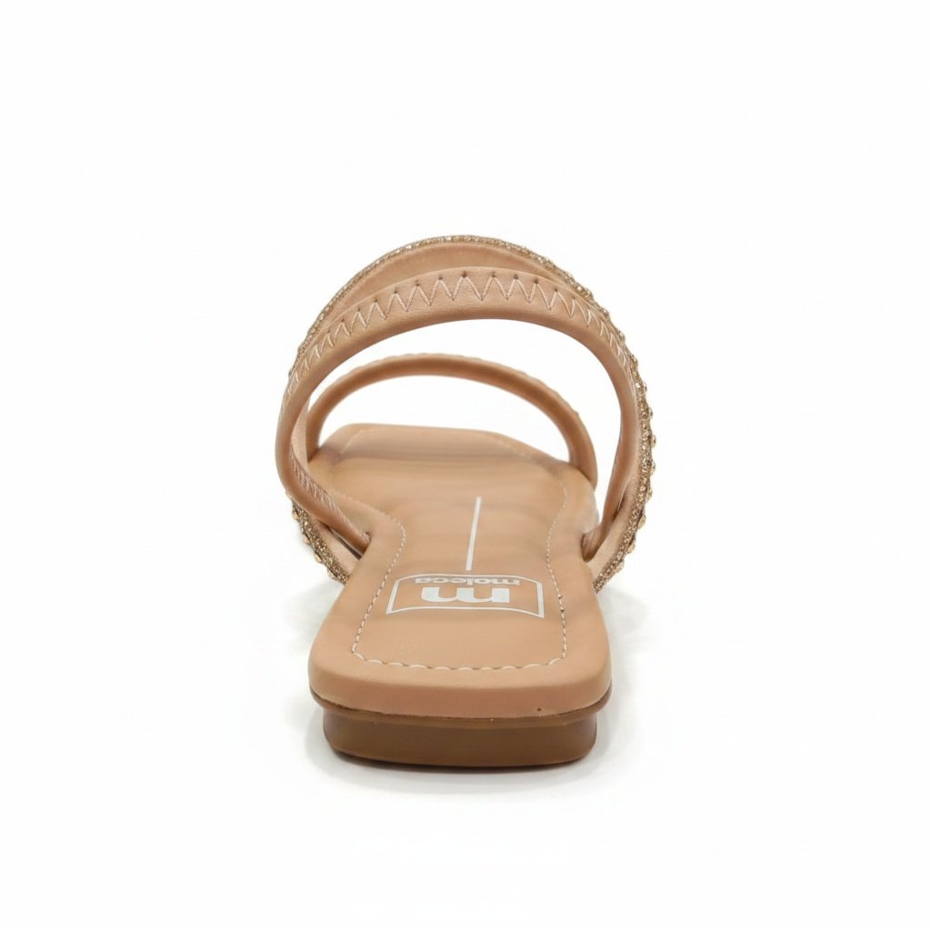 Sandalia Moleca Ouro Rosado Confortavel Macia Dourado/Bege 5