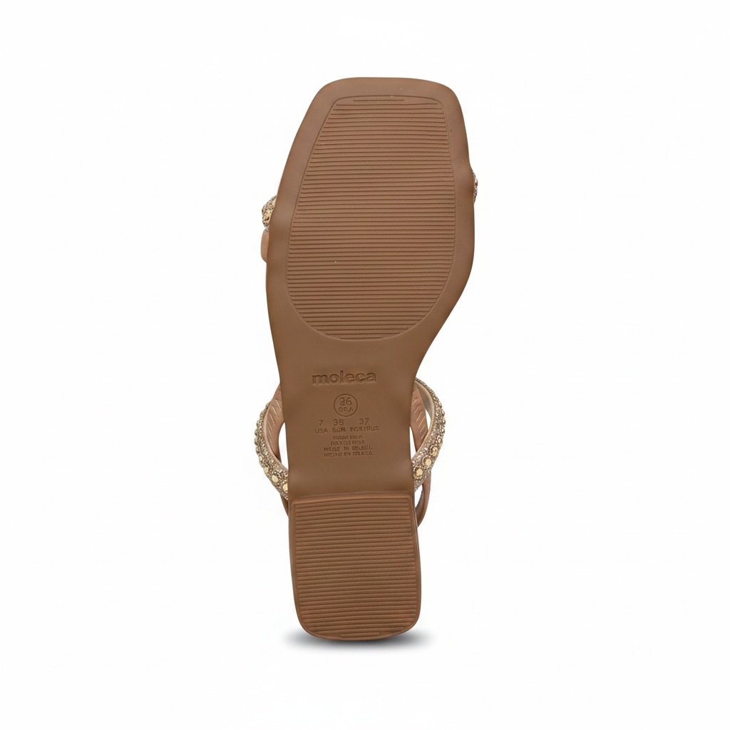 Sandalia Moleca Ouro Rosado Confortavel Macia Dourado/Bege 6