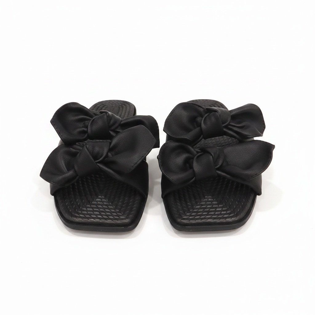Rasteira Moleca No Bico Quadrado Preto Elegante Preto 3