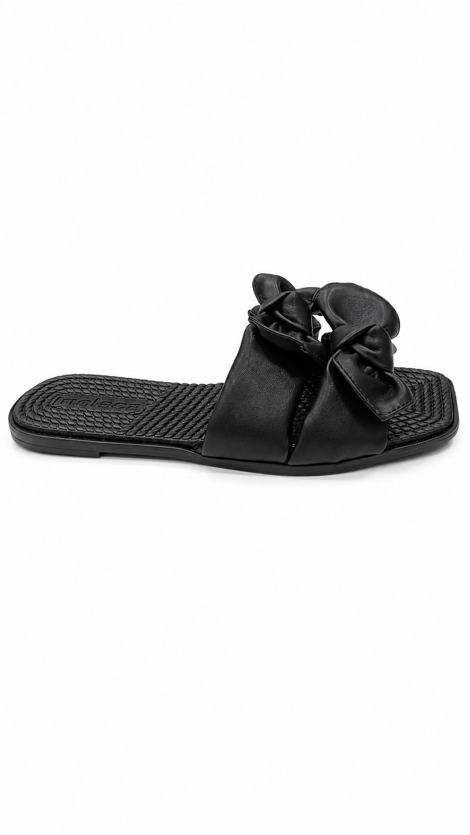 Rasteira Moleca No Bico Quadrado Preto Elegante Preto 4