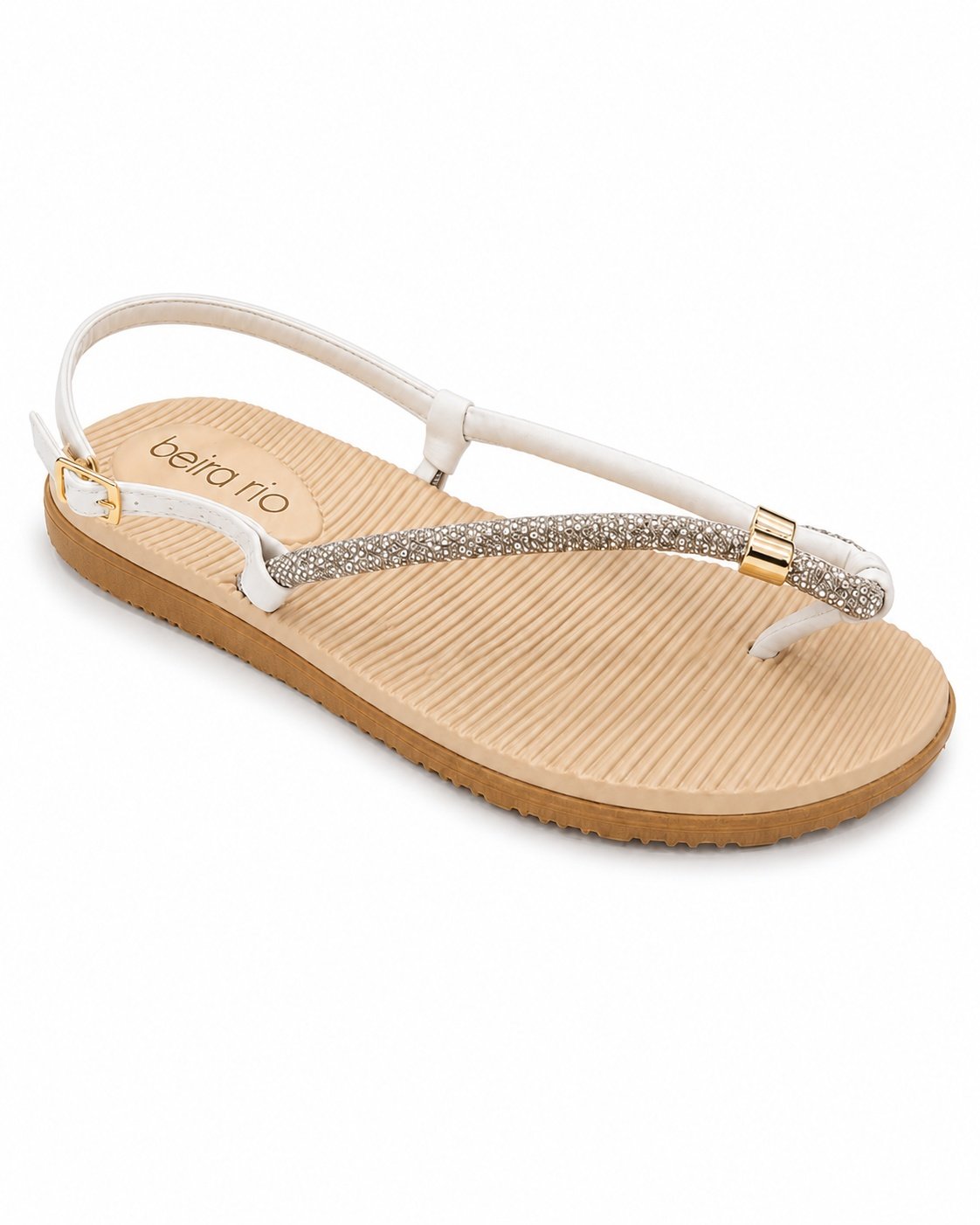 Beira Rio Feminino Cristal Branco Off Sandalia Versatil 