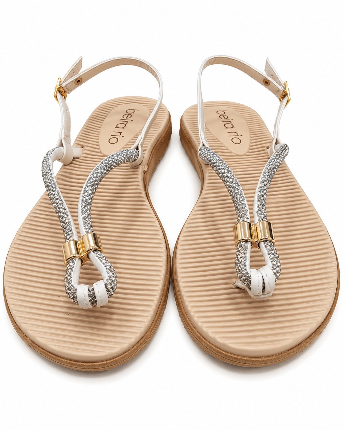 Beira Rio Feminino Cristal Branco Off Sandalia Versatil Branco 2