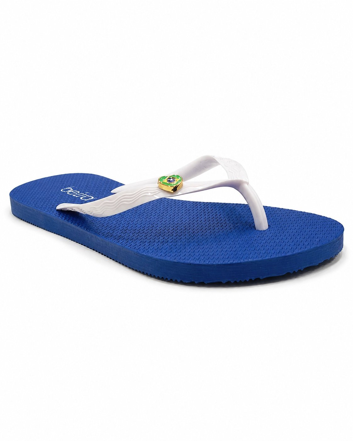 Chinelo Beira Rio Branco Azul Aplique Coracao Delicado