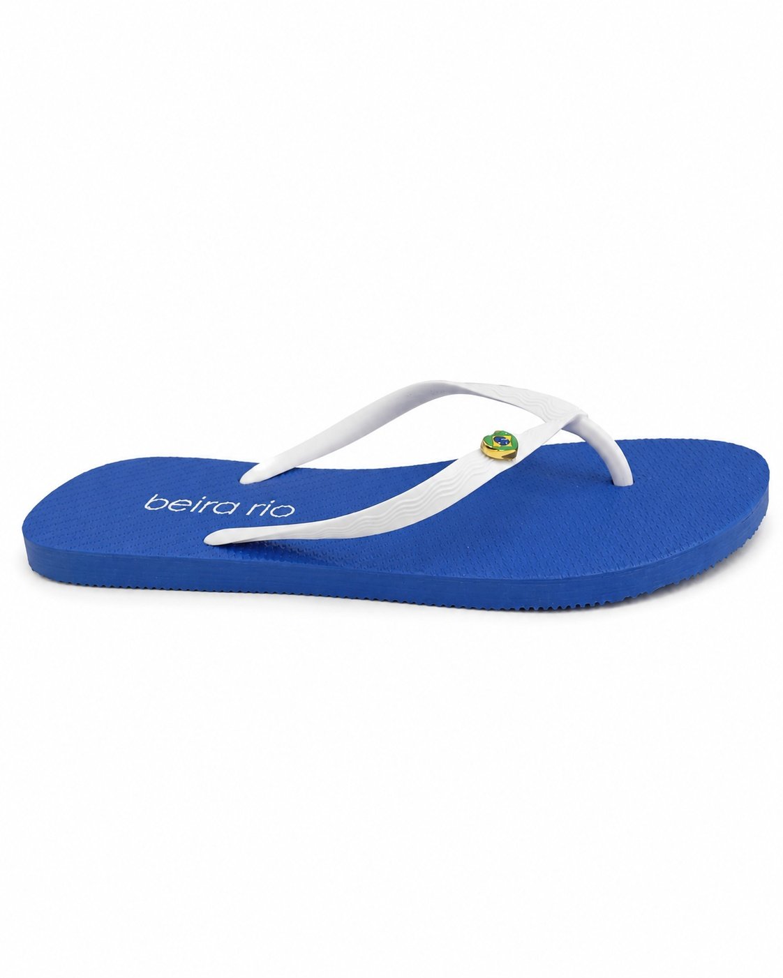 Chinelo Beira Rio Branco Azul Aplique Coracao Delicado Branco 4