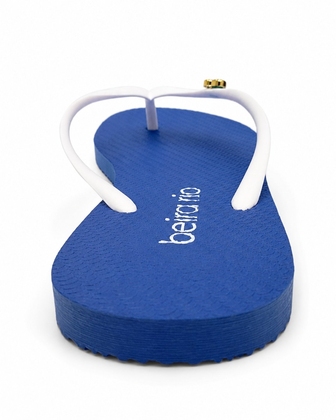 Chinelo Beira Rio Branco Azul Aplique Coracao Delicado Branco 6
