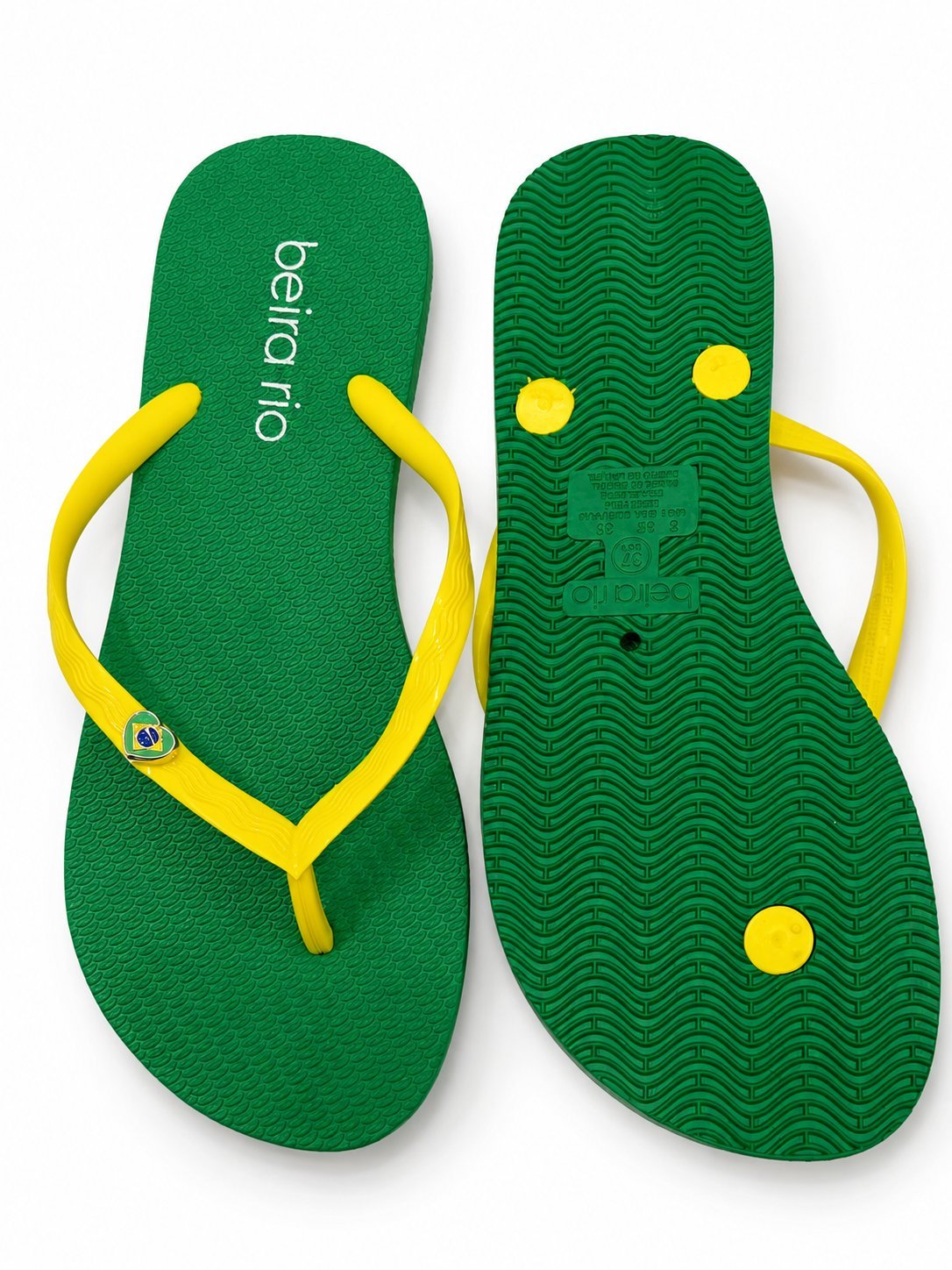 Chinelo Beira Rio Amarelo Verde Design Exclusivo Feminino Verde/Amarelo 3