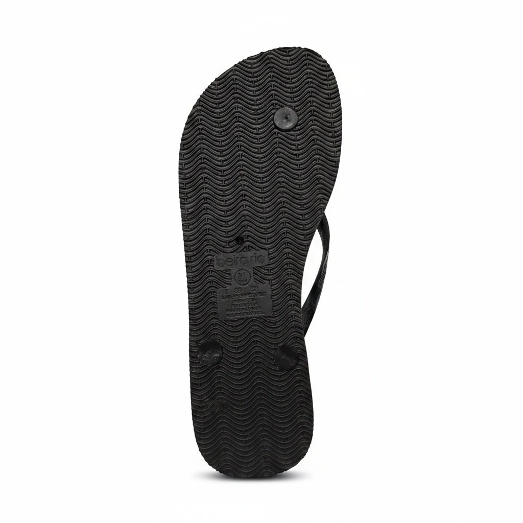 Chinelo Beira Rio Preto Strass Toque de Brilho Feminino  Preto 7