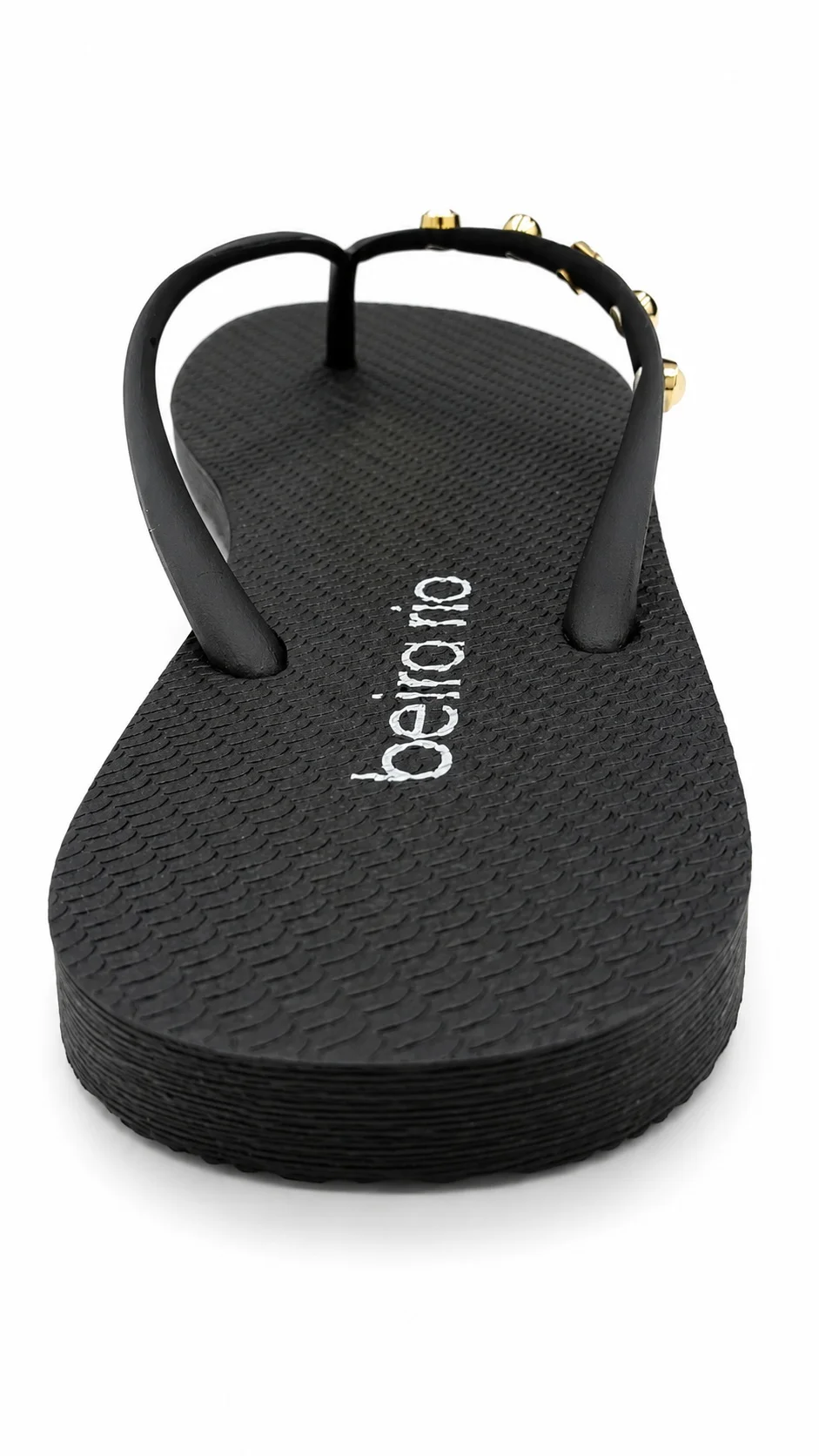 Chinelo Beira Rio Preto Strass Toque de Brilho Feminino Preto 5