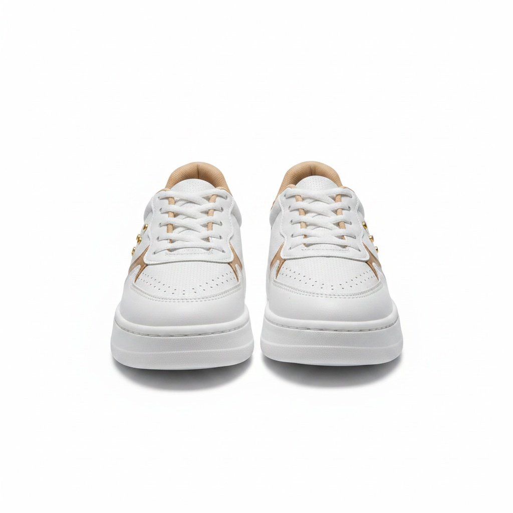 Tenis Modare Branco Dourado Confortavel Casual Branco/Dourado 3