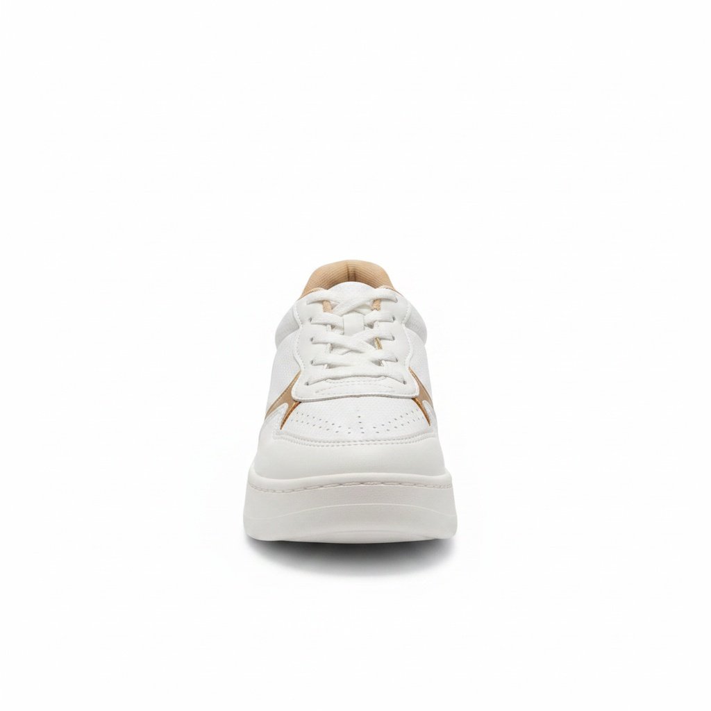 Tenis Modare Branco Dourado Confortavel Casual Branco/Dourado 4