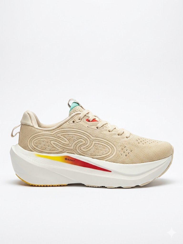 Olympikus Tenis Feminino Nuvem Alta Performance Academia Bege/Vermelho 5