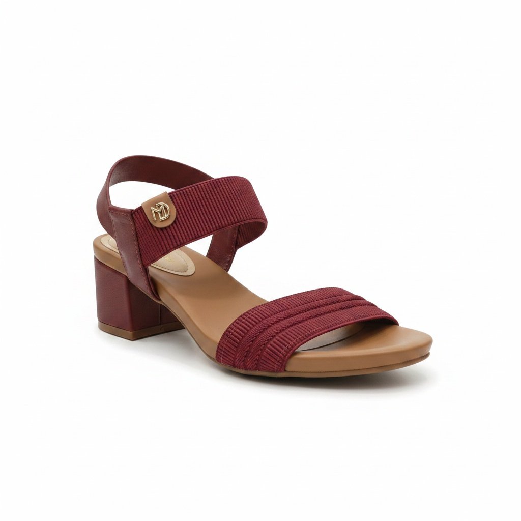Sandalia Salto Bloco Modare Cherry Camel Elegancia Versatil