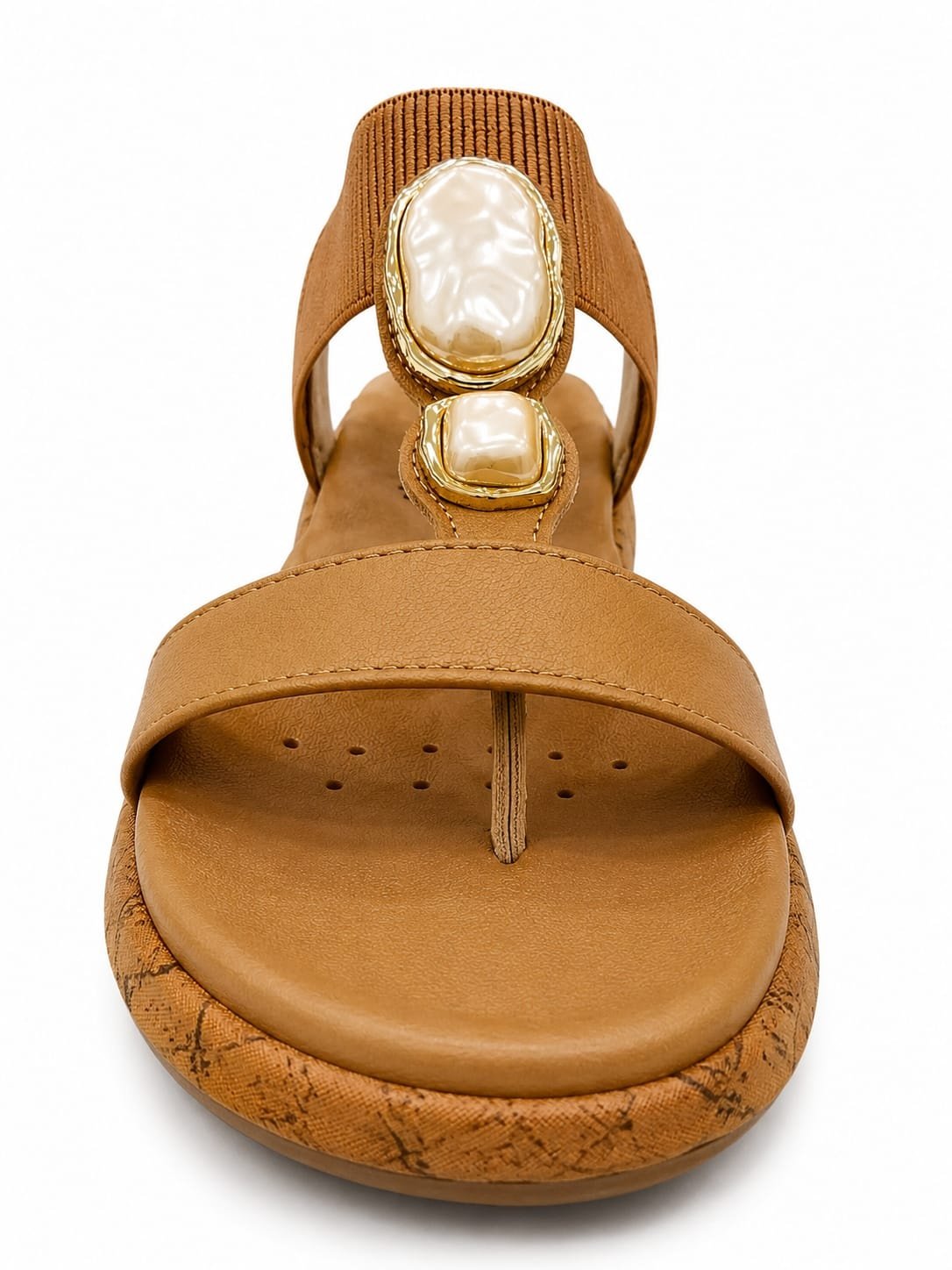 Sandalia Anabela Modare Camel Pedraria Design Exclusivo Marrom 3
