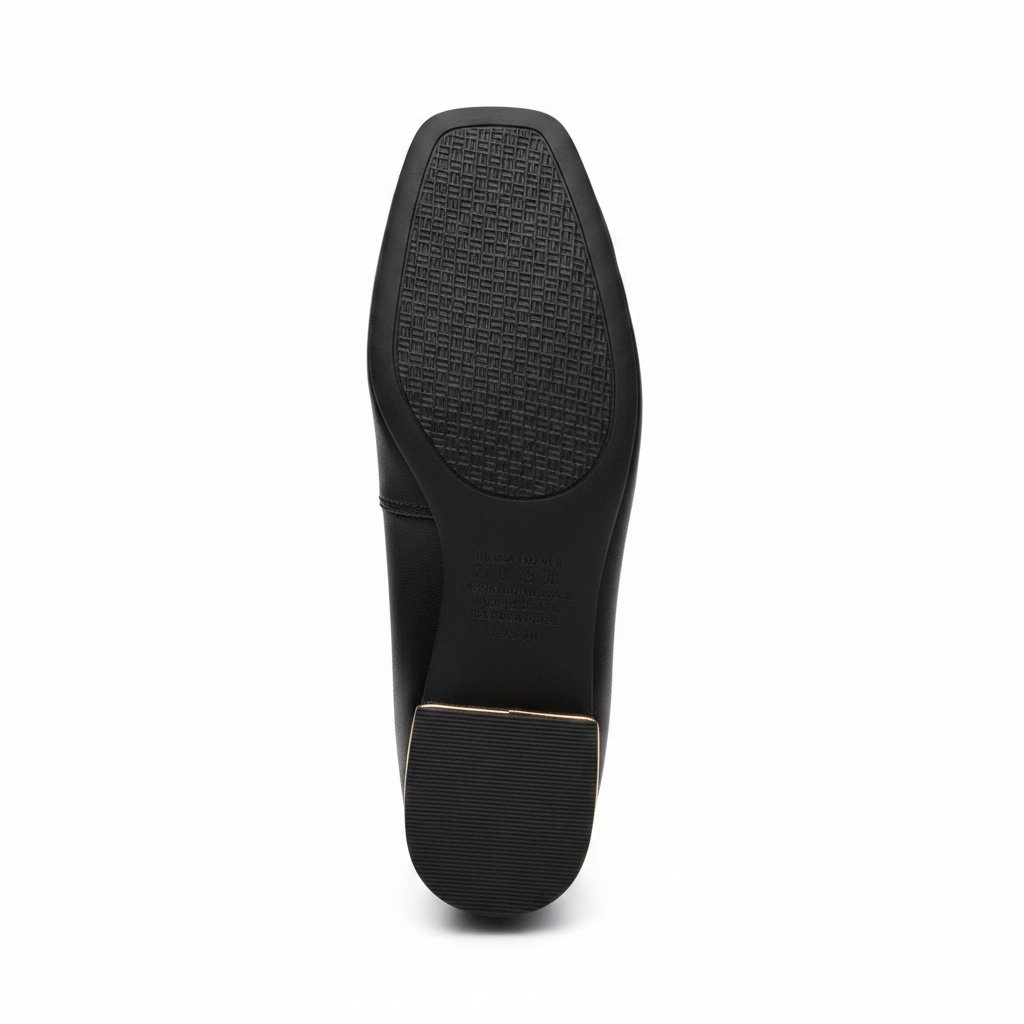 Sapato Campesi Salto Bloco Preto Design Sofisticado Preto 6
