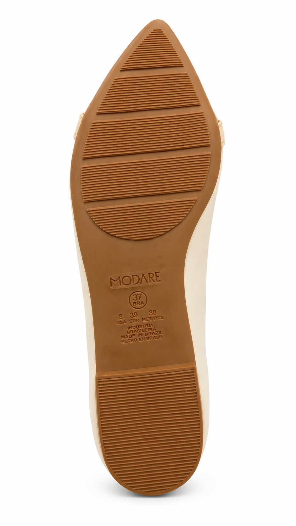 Sapatilha Modare Conforto Bico Fino Branco Off Nude Dourado Branco/Bege 6