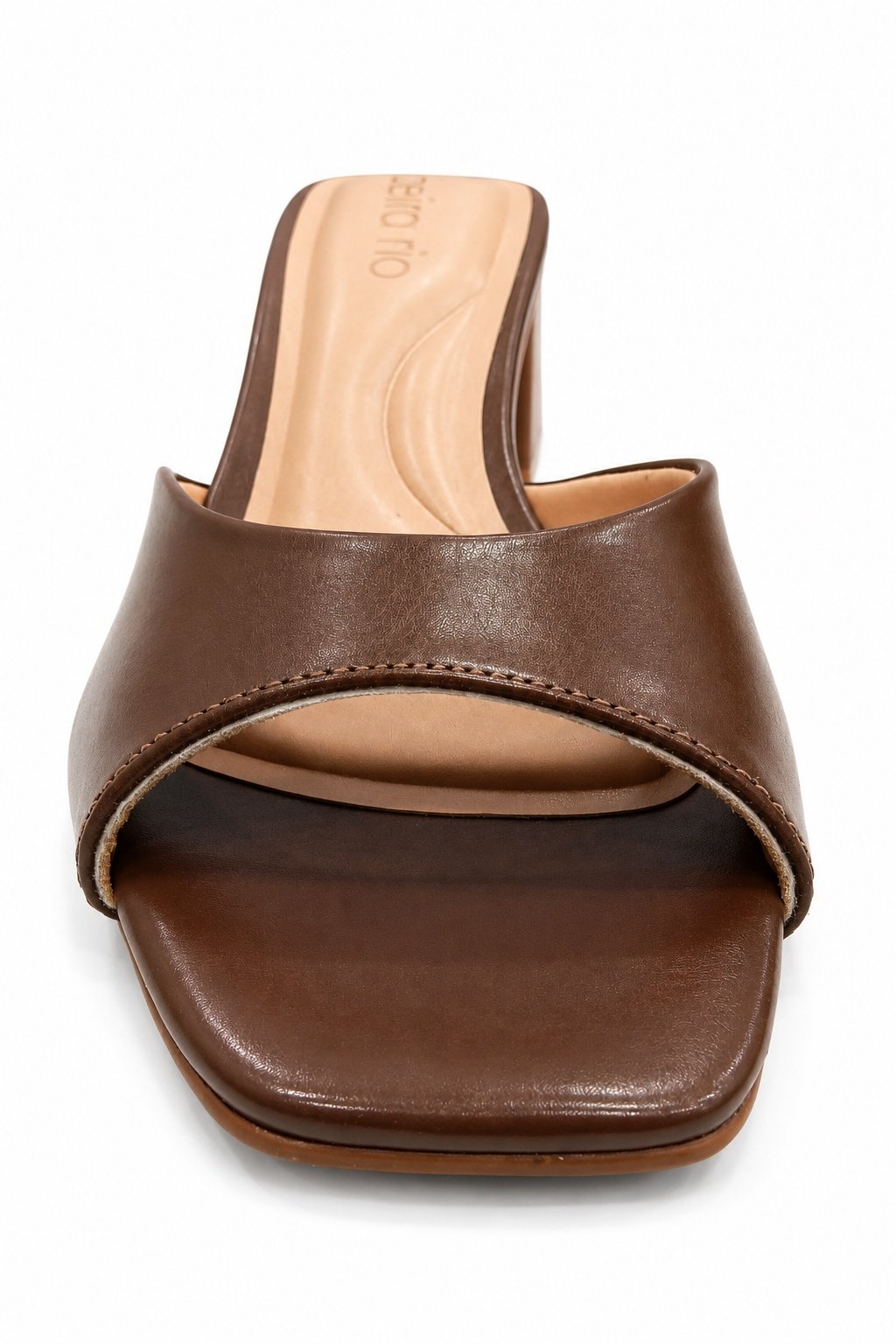 Tamanco Beira Rio Elegance Chocolate Salto Bloco Quadrado Marrom 2