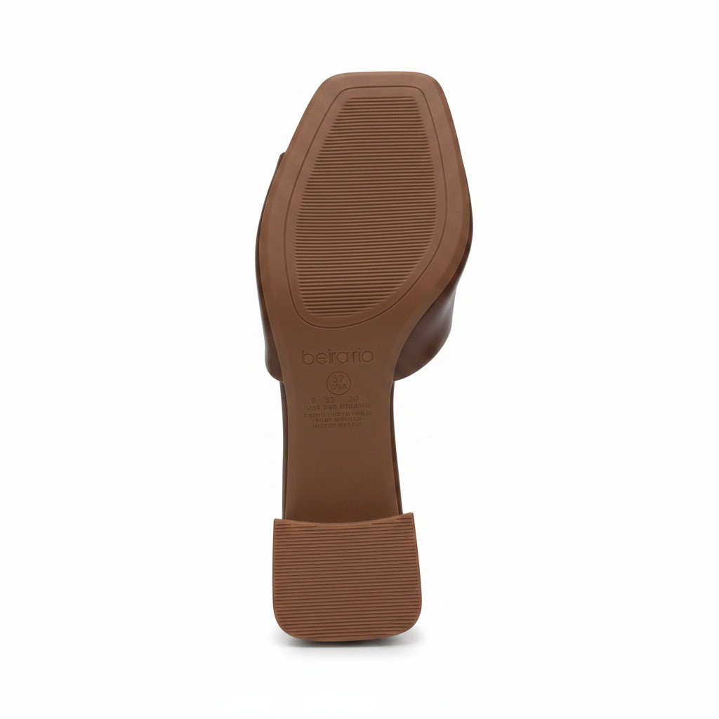 Tamanco Beira Rio Elegance Chocolate Salto Bloco Quadrado Marrom 6
