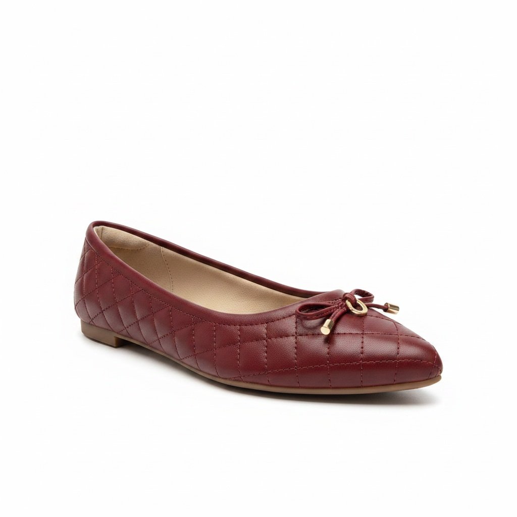 Sapatilha Modare Bico Fino Cherry Laco Matelasse Feminino