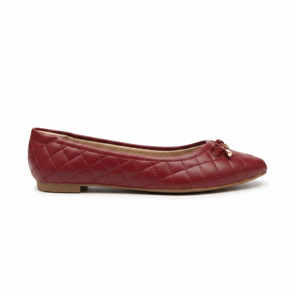 Sapatilha Modare Bico Fino Cherry Laco Matelasse Feminino Vermelho 4