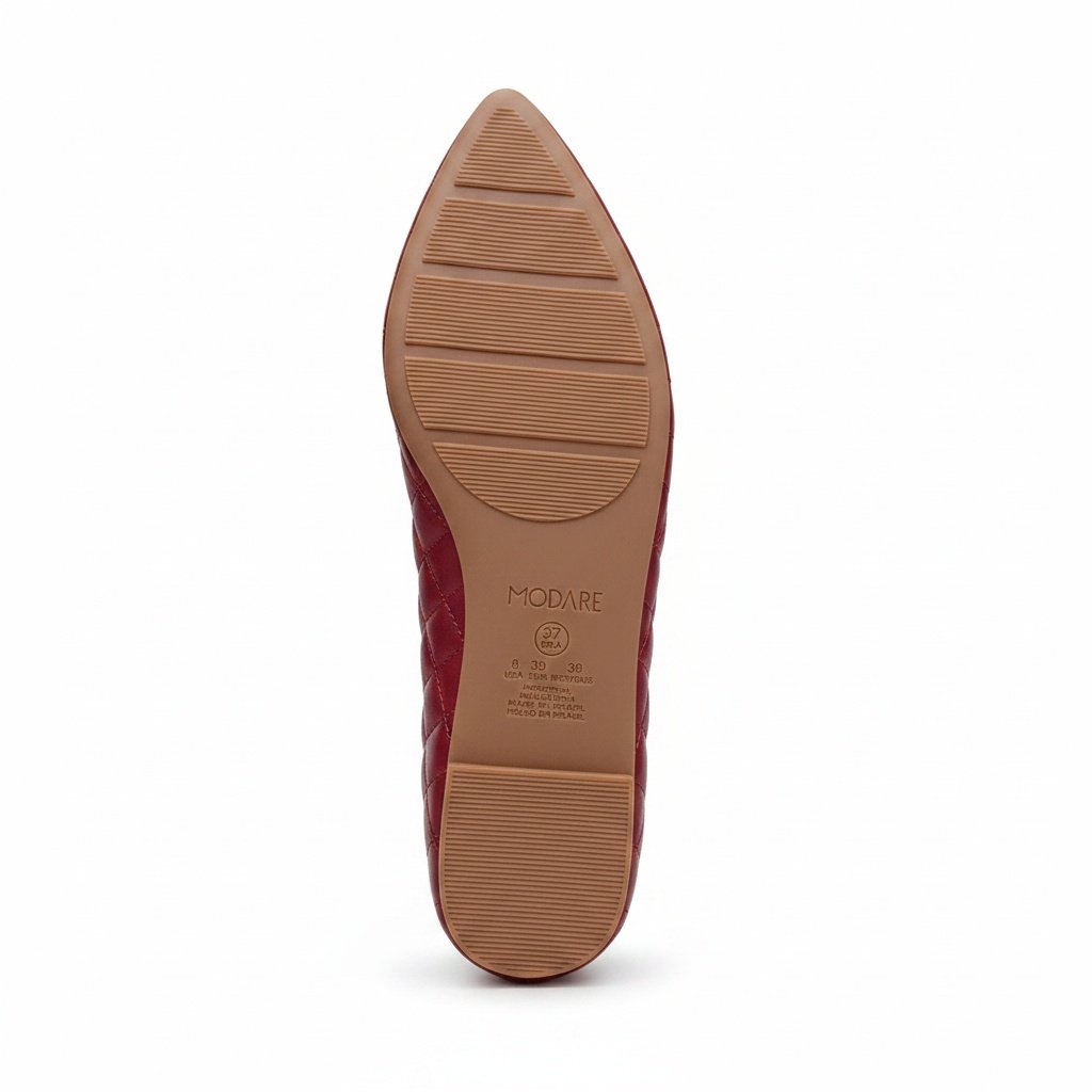Sapatilha Modare Bico Fino Cherry Laco Matelasse Feminino Vermelho 6