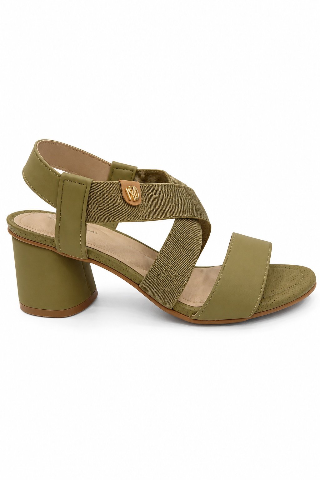Sandalia Modare Salto Bloco Alecrim Conforto Atemporal Verde 2